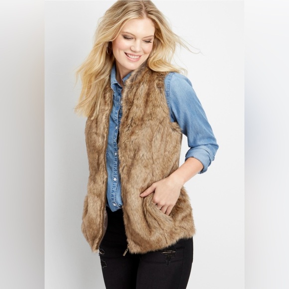 Maurices | Brown Faux Fur Vest - Picture 1 of 7